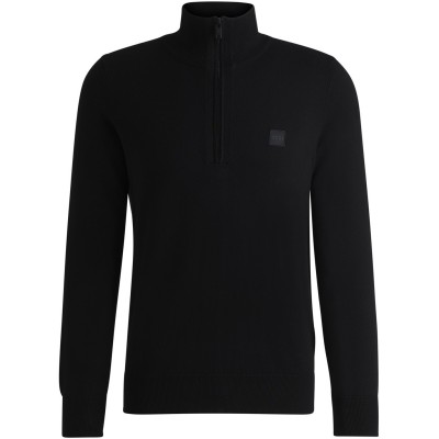 блуза,мъжки,пуловери,boss,kanobix,zip,neck,sweater,black,001