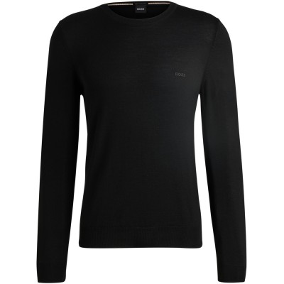 пуловер,мъжки,пуловери,boss,men's,hbb,botto,knitted,crew,jumper,black,001
