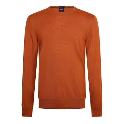 пуловер,мъжки,пуловери,boss,men's,hbb,botto,knitted,crew,jumper,dark,orange,809