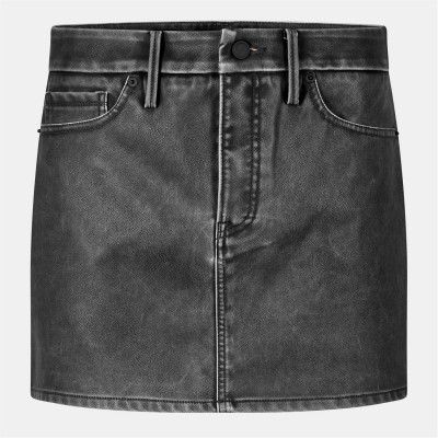 пола,поли,и,къси,панталони,good,american,women's,leather,mini,skirt,black001