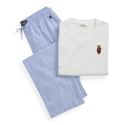 пижама,мъжки,пижами,polo,ralph,lauren,men,s,bear,long,sleeve,pyjama,set,stripe,bear