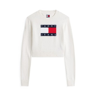 дамски,плетени,дрехи,tommy,jeans,tj,sparkle,flg,knit,ld54,ancient,white