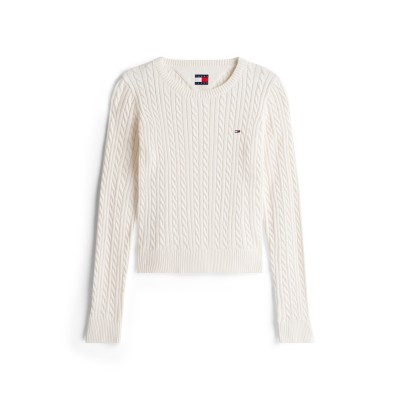 дамски,плетени,дрехи,tommy,jeans,tj,ess,cable,knit,ld54,ancient,white
