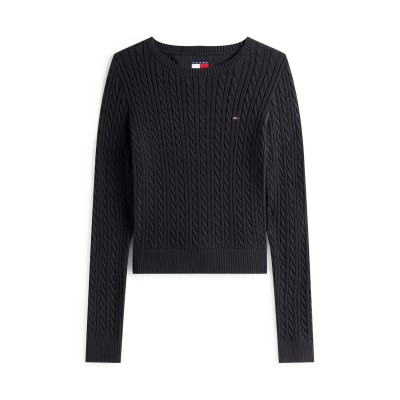 дамски,плетени,дрехи,tommy,jeans,tj,ess,cable,knit,ld54,black