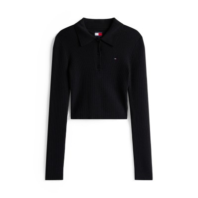 дамски,плетени,дрехи,tommy,jeans,tj,polo,knit,ld54,black