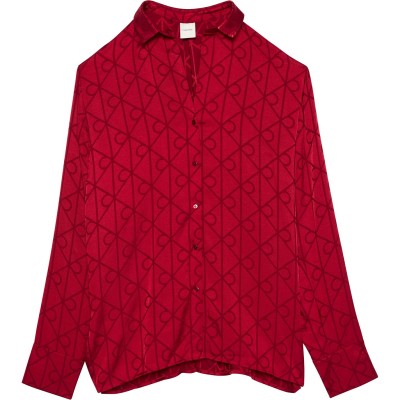 дамски,пижами,calvin,klein,calvin,satin,pj,top,ld54,satin,red