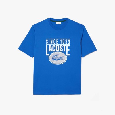 тениска,мъжки,тениски,lacoste,loose,fit,heavy,cotton,printed,t,shirt,blue
