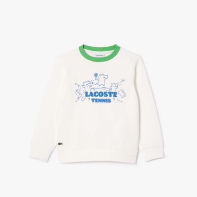 поларена,блуза,lacoste,fleece,crewneck,print,sweatshirt,cream