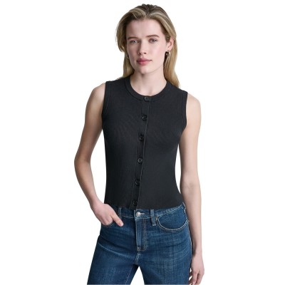 плетена,блуза,дамски,плетени,дрехи,дамски,топове,dkny,women's,knitted,top,chestnut,black