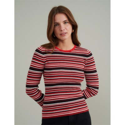дамски,плетени,дрехи,nobodys,child,nc,crew,stripe,top,ld99,multi