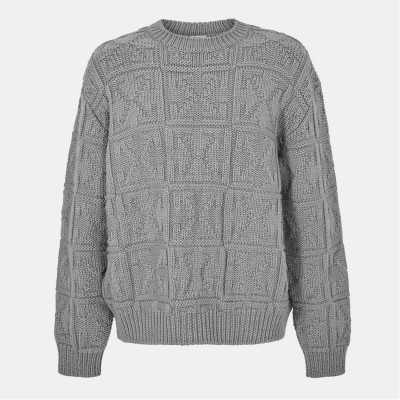 пуловер,мъжки,пуловери,off,white,men's,stitch,crew,neck,jumper,grey