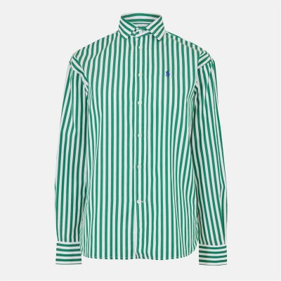 дамски,ризи,polo,ralph,lauren,women's,stripe,long,sleeve,patterned,shirt,grn,grs,wh