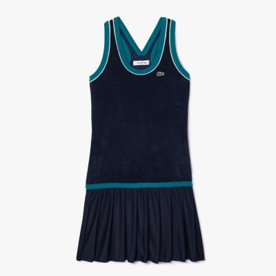 рокля,lacoste,slim,fit,cross,back,terry,dress,blue