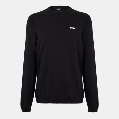 пуловер,мъжки,пуловери,boss,logo,crewneck,jumper,black,001