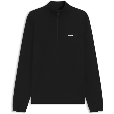 пуловер,мъжки,пуловери,boss,quarter,zip,jumper,black,001