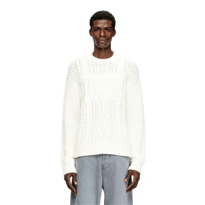 пуловер,мъжки,пуловери,diesel,men,s,crew,neck,jumper,white