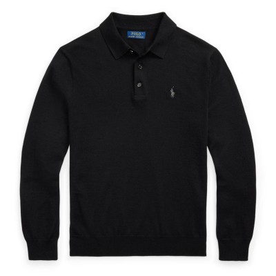 пуловер,мъжки,пуловери,polo,ralph,lauren,men,s,merino,crew,neck,jumper,polo,black