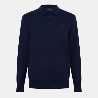 пуловер,мъжки,пуловери,polo,ralph,lauren,men's,merino,crew,neck,jumper,hunter,navy