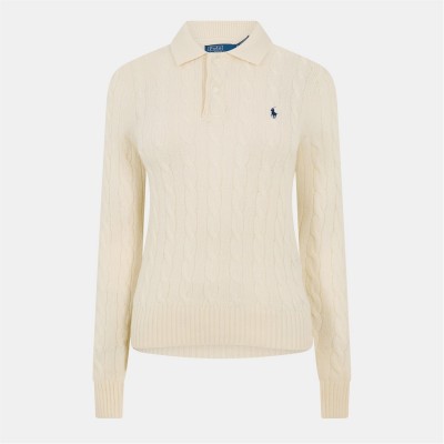 пуловер,дамски,плетени,дрехи,polo,ralph,lauren,women's,cable,knitted,long,sleeve,crew,neck,jumper,authentic,cream