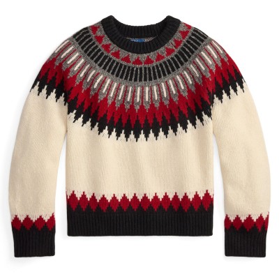 дамски,пуловер,дамски,плетени,дрехи,polo,ralph,lauren,women,s,fair,isle,crew,neck,jumper,authentic,cream
