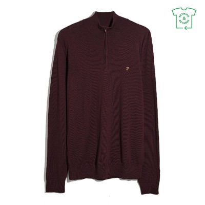 пуловер,мъжки,пуловери,farah,farah,quarter,zip,jumper,sn61,burgundy,507