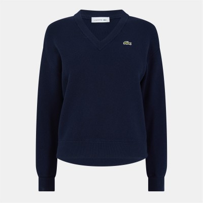 блуза,дамски,плетени,дрехи,lacoste,v,neck,sweater,navy,blue