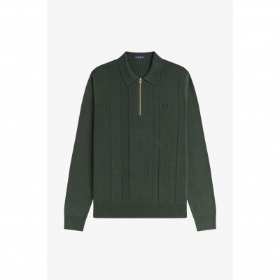 пуловер,мъжки,пуловери,fred,perry,men,s,lsknit,zipped,crew,neck,jumper,court,green,x89