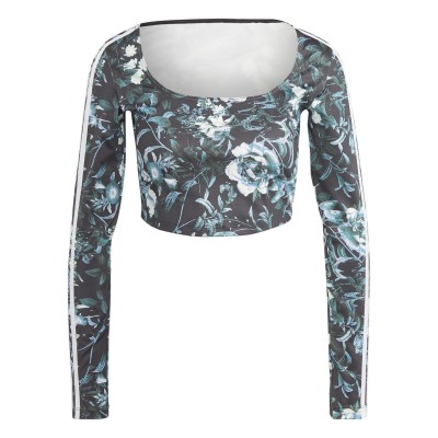 дамска,къса,блуза,дамски,топове,adidas,originals,women,s,floral,long,sleeve,cropped,crop,top,black
