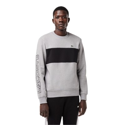 блуза,облекла,на,разпродажба,мъжки,пуловери,lacoste,crewneck,colour,block,sweatshirt,silver,black
