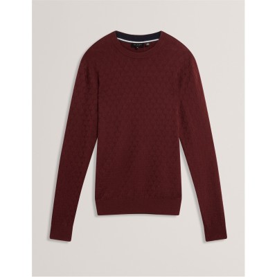 мъжки,пуловери,мъжки,тениски,ted,baker,ted,stitch,crew,neck,sn54,maroon