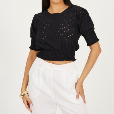 дамски,топове,дамски,потници,brave,soul,top,with,shirred,sleeves,black