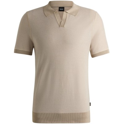 блуза,с,яка,мъжки,пуловери,мъжки,тениски,boss,men's,hjianluca,knitted,polo,shirt,open,white,131