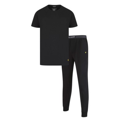 пижама,мъжки,пижами,lyle,and,scott,men's,short,sleeve,pyjama,sets,black