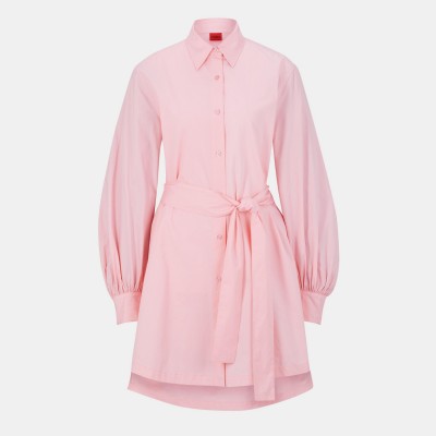дамска,рокля,дамски,ризи,hugo,women,s,kaisanna,long,sleeve,dress,shirt,pastel,pink