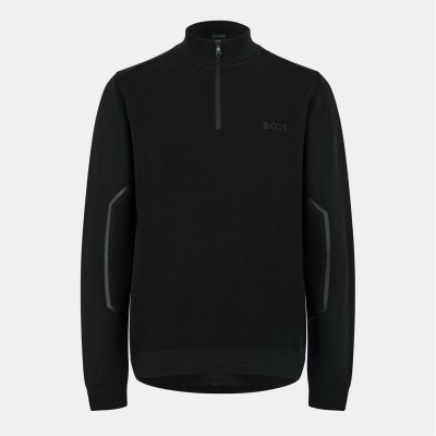 блуза,облекла,на,разпродажба,мъжки,пуловери,boss,zip,neck,sweater,black