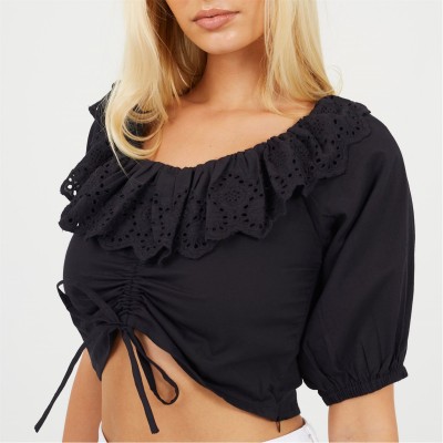 къса,блуза,дамски,топове,brave,soul,ls,crop,top,ld99,black