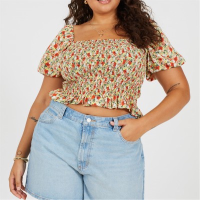 дамски,топове,дамски,облекла,размер,brave,soul,plus,size,womens,puff,sleeve,top,with,ruched,and,tie,details.,red,floral