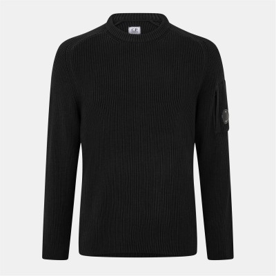 пуловер,мъжки,пуловери,cp,company,men's,lens,knitted,crew,neck,jumper,black,999
