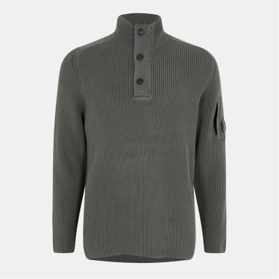 пуловер,мъжки,пуловери,cp,company,men's,quarter,button,knitted,turtle,neck,jumper,gunmetal,921
