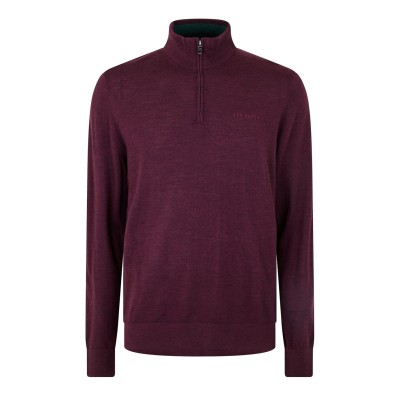 облекла,на,разпродажба,мъжки,пуловери,ted,baker,ted,fashbee,halfzip,sn44,maroon