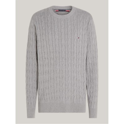 мъжки,пуловери,tommy,hilfiger,classic,cotton,cable,crew,neck,medium,grey,p91
