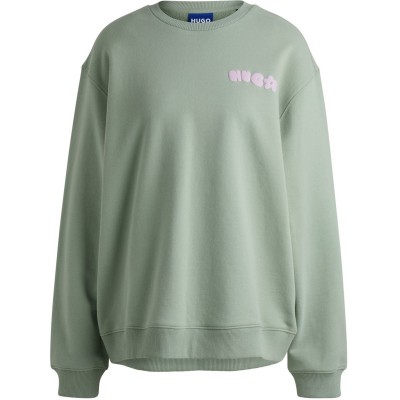 блуза,дамски,горнища,с,качулка,дамски,ежедневни,облекла,hugo,terry,oversized,sweatshirt,bright,green