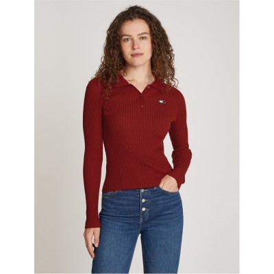 блуза,дамски,плетени,дрехи,tommy,jeans,collar,badge,rib,pullover,sweater,regatta,red