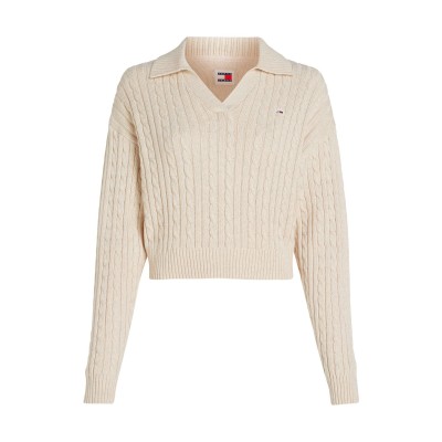 блуза,дамски,плетени,дрехи,tommy,jeans,cable,rugby,pullover,sweater,ancient,white,m