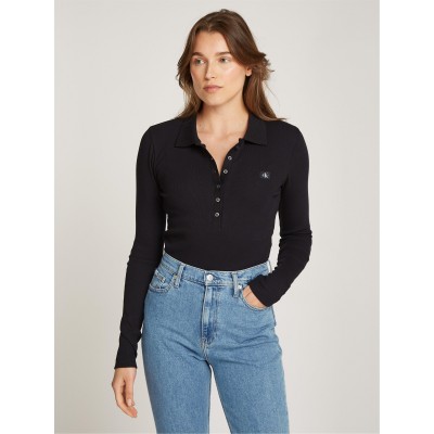 дамски,топове,calvin,klein,jeans,polo,buttoned,bodysuit,ck,black