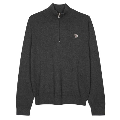 блуза,мъжки,пуловери,ps,paul,smith,zebra,logo,quarter,zip,sweater,grey,78