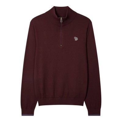 блуза,мъжки,пуловери,ps,paul,smith,zebra,logo,quarter,zip,sweater,red,29