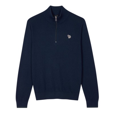 блуза,мъжки,пуловери,ps,paul,smith,zebra,logo,quarter,zip,sweater,blue,49