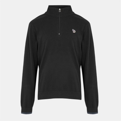 блуза,мъжки,пуловери,ps,paul,smith,zebra,logo,quarter,zip,sweater,black,79