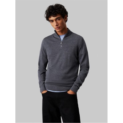 блуза,мъжки,пуловери,calvin,klein,half,zip,sweater,grey,heather